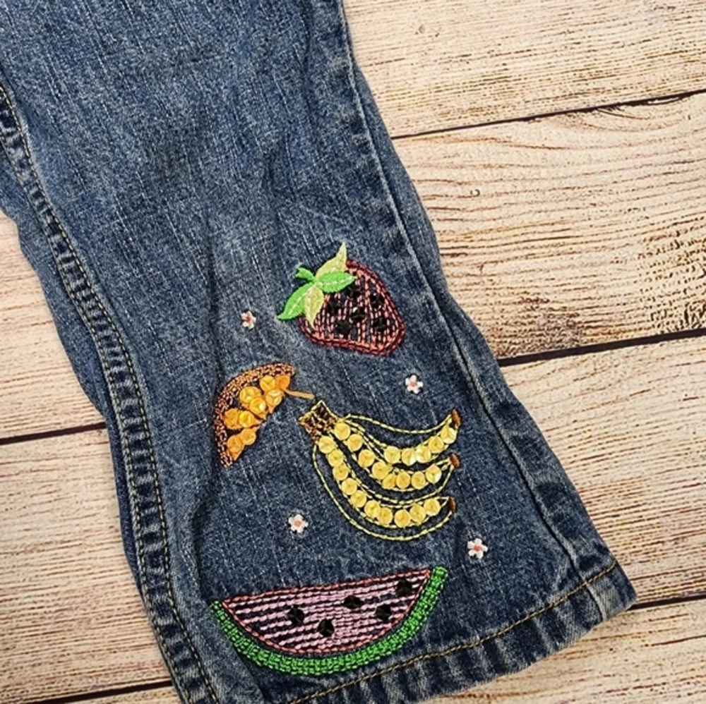 Gymboree Denim Sequin‎ Fruit Capris